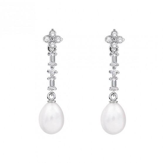 Pendientes de novia de oro blanco de18k con perlas (79B0106TE1) 1