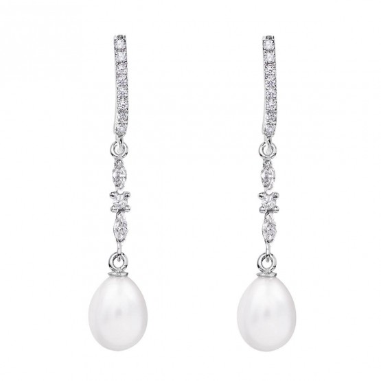 Pendientes de novia de oro blanco de18k con perlas (79B0505TE1) 1