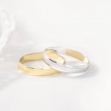 Alianza de boda de oro textura-brillo 3,5mm (5135495)
