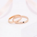 Alianza de boda oro rosa y diamante media caña 2,5 mm confort (R25CP1D)