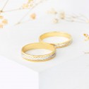 Alianza de boda dos oros 4mm diseño en espiga (5240283)