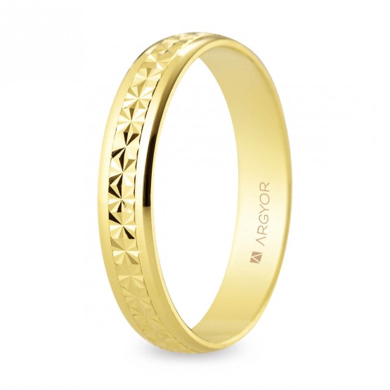 Alianza de boda oro facetado diamantado 4mm (5140108)