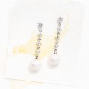 Pendientes para novia en oro blanco de 18k y perlas (79B0603TD1)