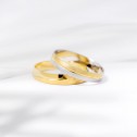 Alianza de boda bicolor satinada brillo 3,7mm (5240480)