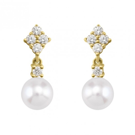 Pendientes de Diamantes 0.70ct con perlas (75A0106)