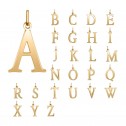 Colgante de plata dorada letras abecedario (248400151D)