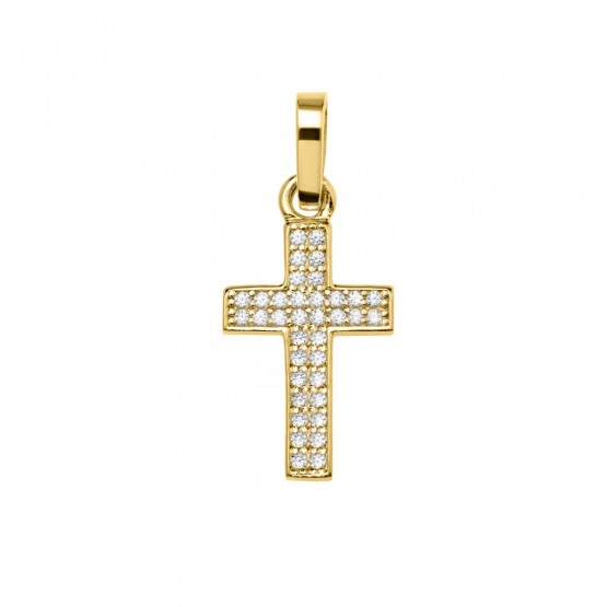 Cruz de oro con diamantes o circonitas (75A0022)