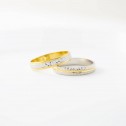 Alianza de boda bicolor facetada diamantado 4mm (5240296)