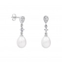 Pendientes de perlas para novias en plata y topacios (79B0201TE1)