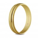 Alianza de boda oro con diseño de bandas mate-brillo y micro cortes en diagonal modelo 5140037 de ARGYOR.