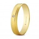 Alianza boda oro y diamante diseño texturizado con bisel modelo 5145473D de ARGYOR