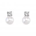 Pendientes de Novia blancos con perlas y diamantes (75B0101P)