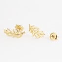 Pendientes hoja en oro de 18k chapado (135642)