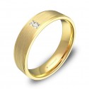 Alianza de boda plana con biseles en oro con diamantes C0150C2PA