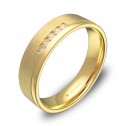 Alianza de boda con ranuras en oro combinado con diamantes C2850C5BA