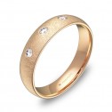 Alianza de media caña gruesa 4,5mm en oro rosa 3 diamantes A0145H3BR