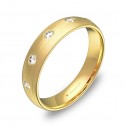 Alianza de boda de 4,5mm en oro satinado con diamantes A0145S5BA