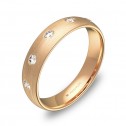 Alianza de boda 4,5mm en oro rosa satinado con diamantes A0145S5BR