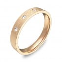 Alianza de boda 3,5mm oro rosa hielo con diamantes B0135H3BR