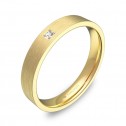 Alianza de boda 3,5mm oro amarillo satinado con diamante B0135S1PA