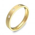 Alianza de boda oro satinado 3,5mm con diamantes B0135S3BA