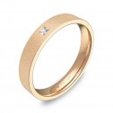 Alianza de boda plana gruesa en oro rosa con diamante B0135T1PR