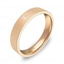 Alianza de boda 4,0mm en oro rosa rayado con diamante B0140T1PR