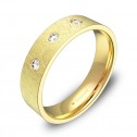 Alianza de boda plana gruesa 5,0mm en oro con diamantes B0150H3BA