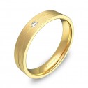 Alianza de boda 4mm oro amarillo satinado con diamante C0340S1BA