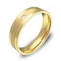 Alianza de boda con ranuras 5mm en oro amarillo con diamante C3450C1BA