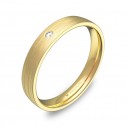 Alianza de boda con ranuras en oro satinado con diamante C3535S1BA