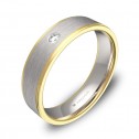 Alianza de boda 5,0mm en oro bicolor combinado con diamante D0150C1BA