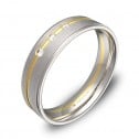 Alianza de boda 5mm en oro bicolor con diamantes D0850C3BA