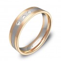 Alianza de boda con ranuras en oro bicolor con diamantes D3450C3BR
