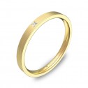 Alianza de boda 2mm en oro satinado con diamante B0120S1PA