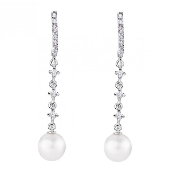Pendientes de novia en plata y topacios con perlas (79B0503TD1) 1